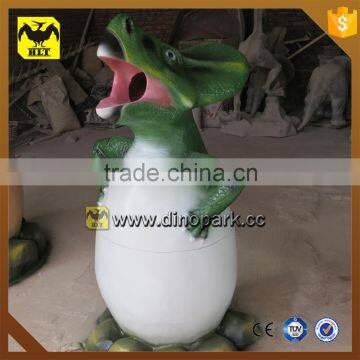 HLT Artistic Dustbin Fiberglass Dinosaur Dustbin For Park