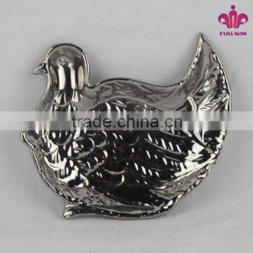 Ceramic Siliver Platter Electroplated Turkey Platter