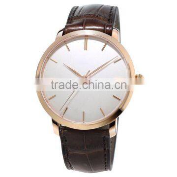 top sale oem custom rose gold luxury man/ woman stainless steel band leather watch