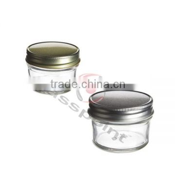 Eco Mason Tapered Glass Jar 4oz w/Gold Lid