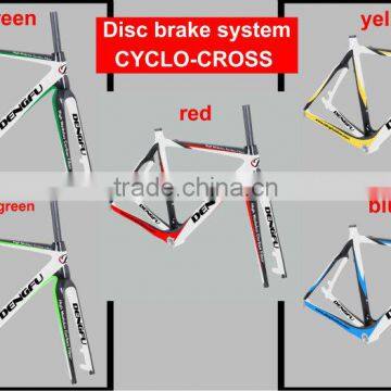 Dengfu bikes Carbon fiber CX bicycle frameset&700c special disc brake frameFM059