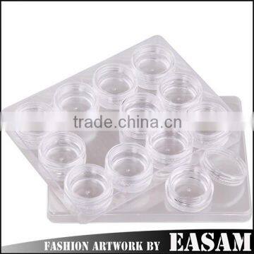 1x 12 Clear Empty Storage Case Box container nail art,hot round nail art storage