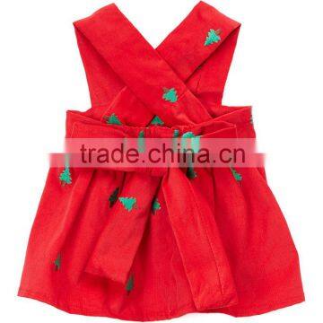 2016 New Model Baby Girl Dress Red Trees Charlotte Jumper Sleeveless Infant Clothes Cotton Children Clothhing GD50112-5