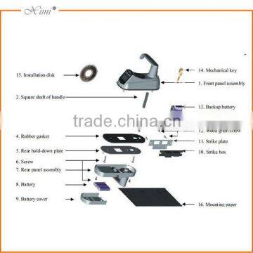 Black and Silver Color Optional Biometric Fingerprint Door Lock With USB Communication to Store the Record L7000 Douch Latch photo-5