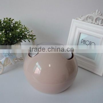 OEM Plastic Round-shaped Desktop Recycling Bin With Electroplating Lid