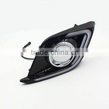 Car Led Fog Day Lamp Cover With Yellow Turn Signal Light Drl Led Daytime Running Light for Mazda 3 Axela