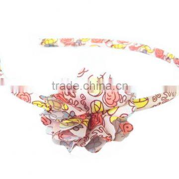 New design smiling face printing fabric flower children headband