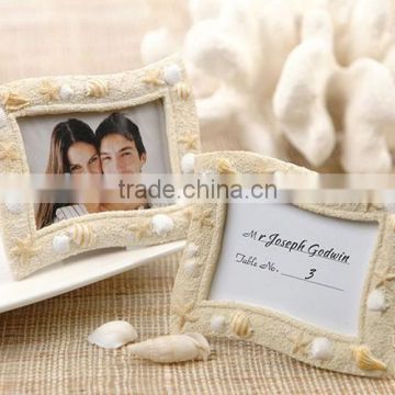 Seaside Sand and Shell Beach Themed Wedding Photo Frame