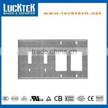 4 Gang- 2 GFCI and 2 Toggle Combination Metal Wall plates