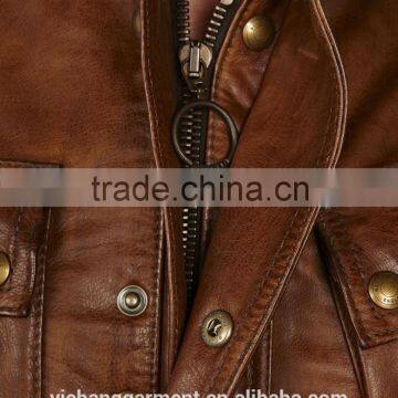 Stylish Cognac Leather Jacket Women photo-3