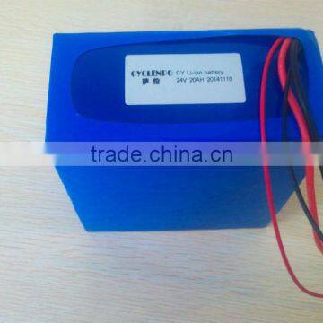 Hot sales e-bike battery 24 volt lithium battery pack and solar battery 24v 20ah