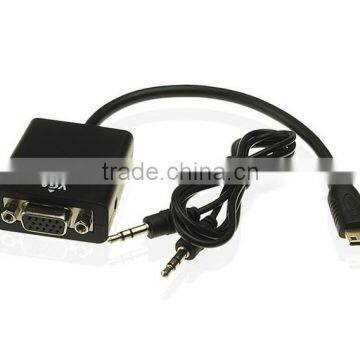 MINI HDMI TO VGA Audio Adapter Converter Male to Female With Built-in Chipset