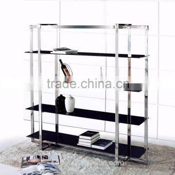 XPT-L005 Cheap small custom metal shelf with tempered glass