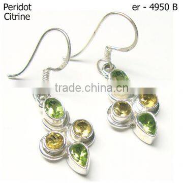 925 silver earrings citrine earrings peridot earrings wholesale semi precious gemstone earrings