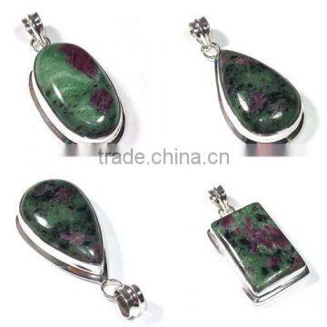 Ruby Zoisite Pendant 925 Silver Jewelry Wholesale Indian Jewelry Fashion Pendant Semi Precious Gemstones photo-5