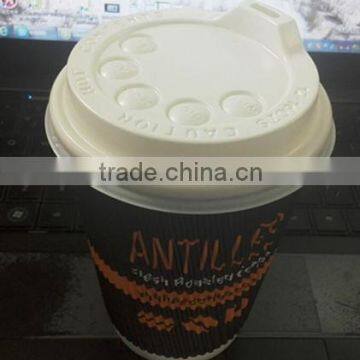 12oz heat-proof advertising disposable hot coffee insulated ripple paper cup for wholesale