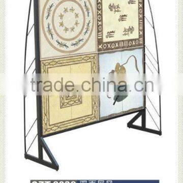 Double side screen tile display rack