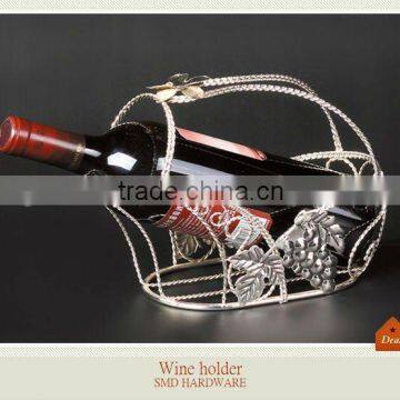 Chrome metal wine bottle basket