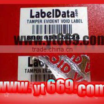 Tamper Proof Label with Bar Code