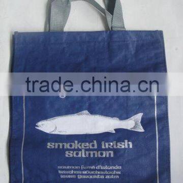 Blue Big pp woven bag for fish shopping