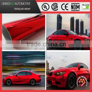 Factory direct price 1.52*20M red chrome vinyl car wrap with air bubble free wrap