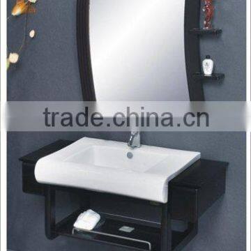 morden wooden bathroom vanity with basin