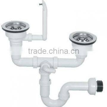 Big Head Sink Siphon with Overflow for Double Bowl Sink 40-50mm (YP074)