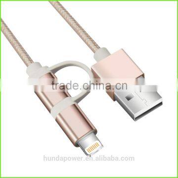2 in 1 usb power cable for micro and iphone