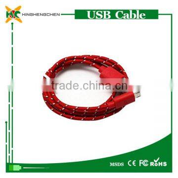 Mike V8 braided wire micro usb charging cable for Samsung 1m length red.blue,green,black