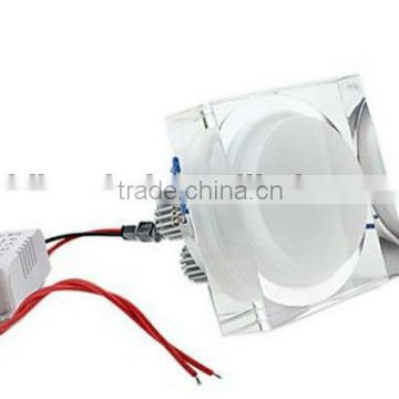 Square Crystal 3*1W Led Ceiling light 70mm diameter