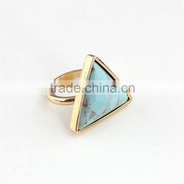 2015 Triangle Shape Ring Gold Ring With Stone photo-2