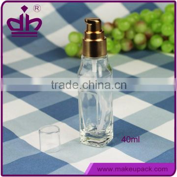 Low price 30ml square glass hand cream bottle with pump