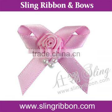 Hot Sales Pre-made Satin Ribbon Roses Flower For Wedding Decoration