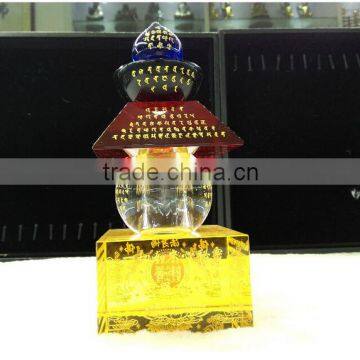 High quality K9 crystal brass stupa