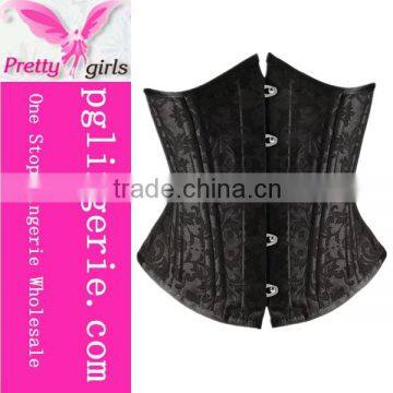 Two color steel bone lace up corset set and waist training corset