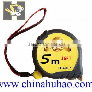 black -yellow shell rewinding measuring tape from China factory