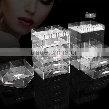 2016 beauty plexiglass clear cosmetic display ,makeup organizer plexiglass makeup organizer