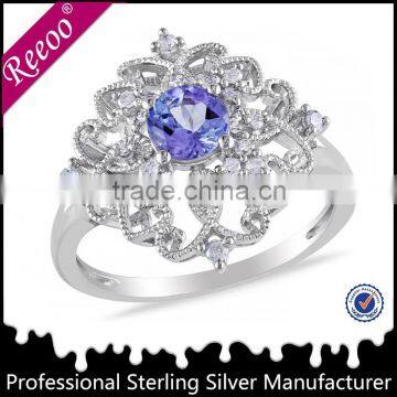 2014 vogue design hot sale tanzania 925 sterling silver rings