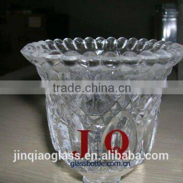 Home Decoration Fancy Engraving Glass Candleholder Cup/Bowl