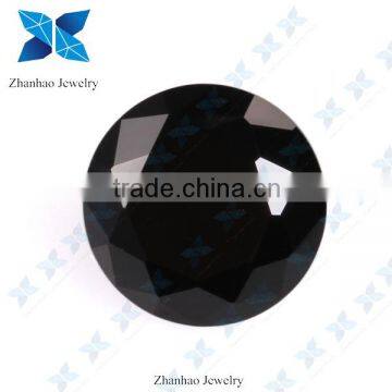 black synthetic round shape cz stone