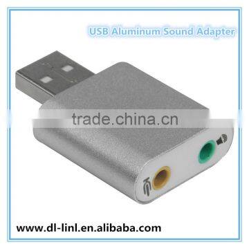 USB to 3.5mm Jack Audio Adapter, USB External Stereo 7.1 Channel Sound Card Adapter w/ 3.5mm Aux Out, Plug and Play for XP/Vista