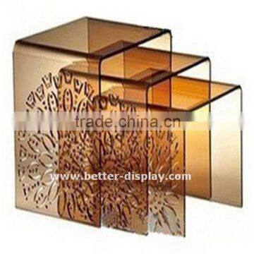 high quality acrylic lucite 3pcs Nesting Coffee Table Set