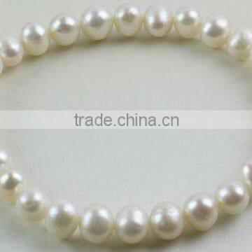 White potato pearls elastic bracelet 19cm