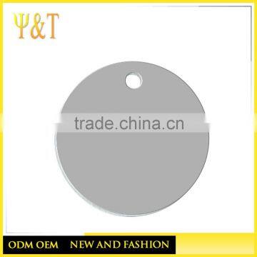 Factory Direct OEM Make Engraved Custom Flat Round Dog Tags Charms Pendants (DIY-024)