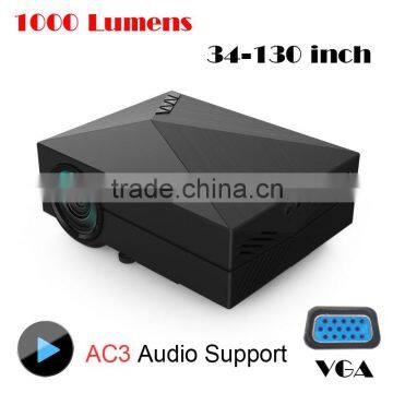 2015 Original GM60 Cheap Projector 1000 Lumens 1920 x 1080 Video USB VGA SD Home Video GM 60 Proyector Beamer White Gold