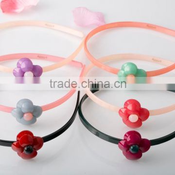 Aiccyo brand french hair band resin bead headband for teen girls Fancy flower hair hoop hair accessories