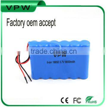 Special 9000mah 3.7v lithium li ion polymer battery pack for emergency light