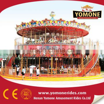 Attractions Outdoor Playground Luxury Double Deck Carousel Horse for Sale