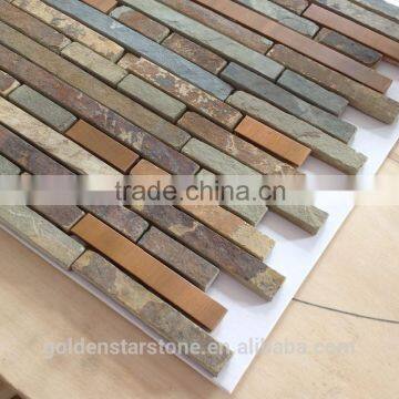 Most Popular Europe Product Rusty Stone Mosaic Interior Decoration photo-3