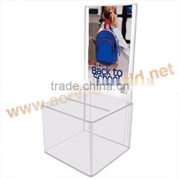 new style acrylic ballot box acrylic display box with lock plastic ballot box